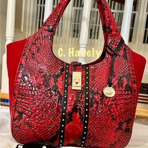 EUC Brahmin Small Carla in Lipstick Avedon